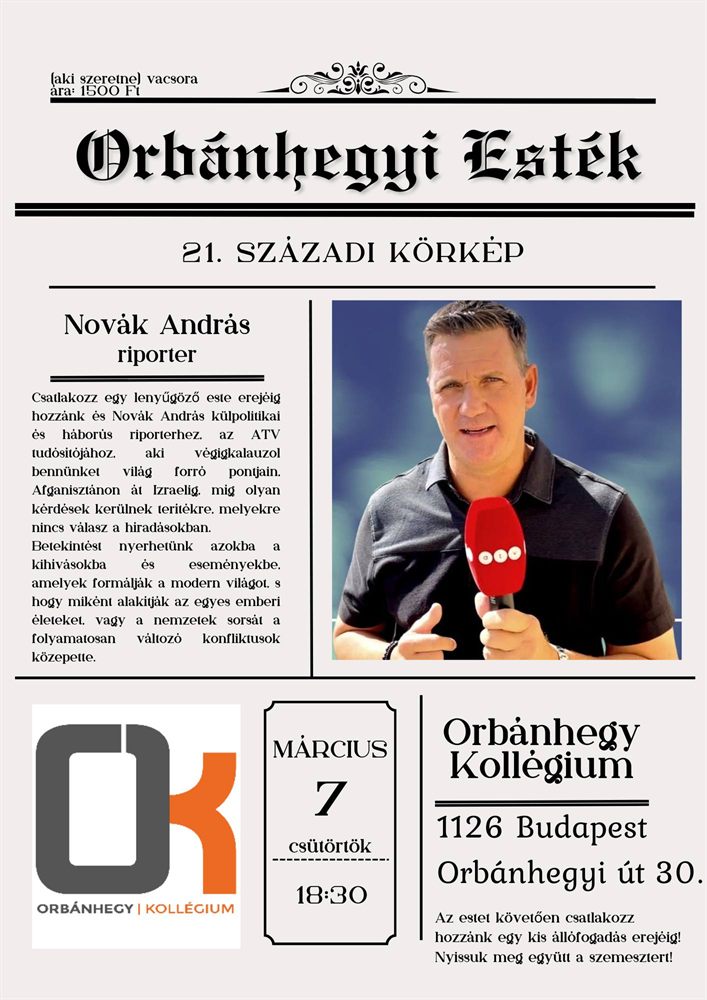 Orbánhegyi Esték – Novák András 21. századi körkép plakát